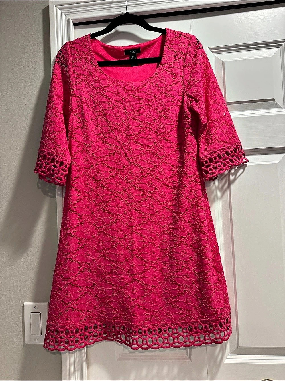 Alfani Lace Dress in Pink Size Medium